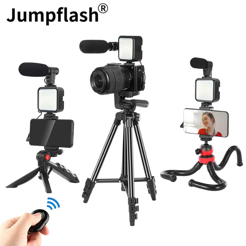 Jumpflash Professional Vlogging Kits With 4 Tripods Available Fill Light Microphone For Camera Smart Phone Video Shooting Lighting & Studio
Jumpflash Professional Vlogging Kits With 4 Tripods Available Fill Light Microphone For Camera Smart Phone Video Shooting Lighting & Studio