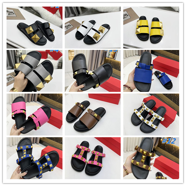 Latest with box women's fashion slippers luxury slide summer flat sandals fashion leather beach rivet shoes size 35-40, #1
Latest with box women's fashion slippers luxury slide summer flat sandals fashion leather beach rivet shoes size 35-40, #1