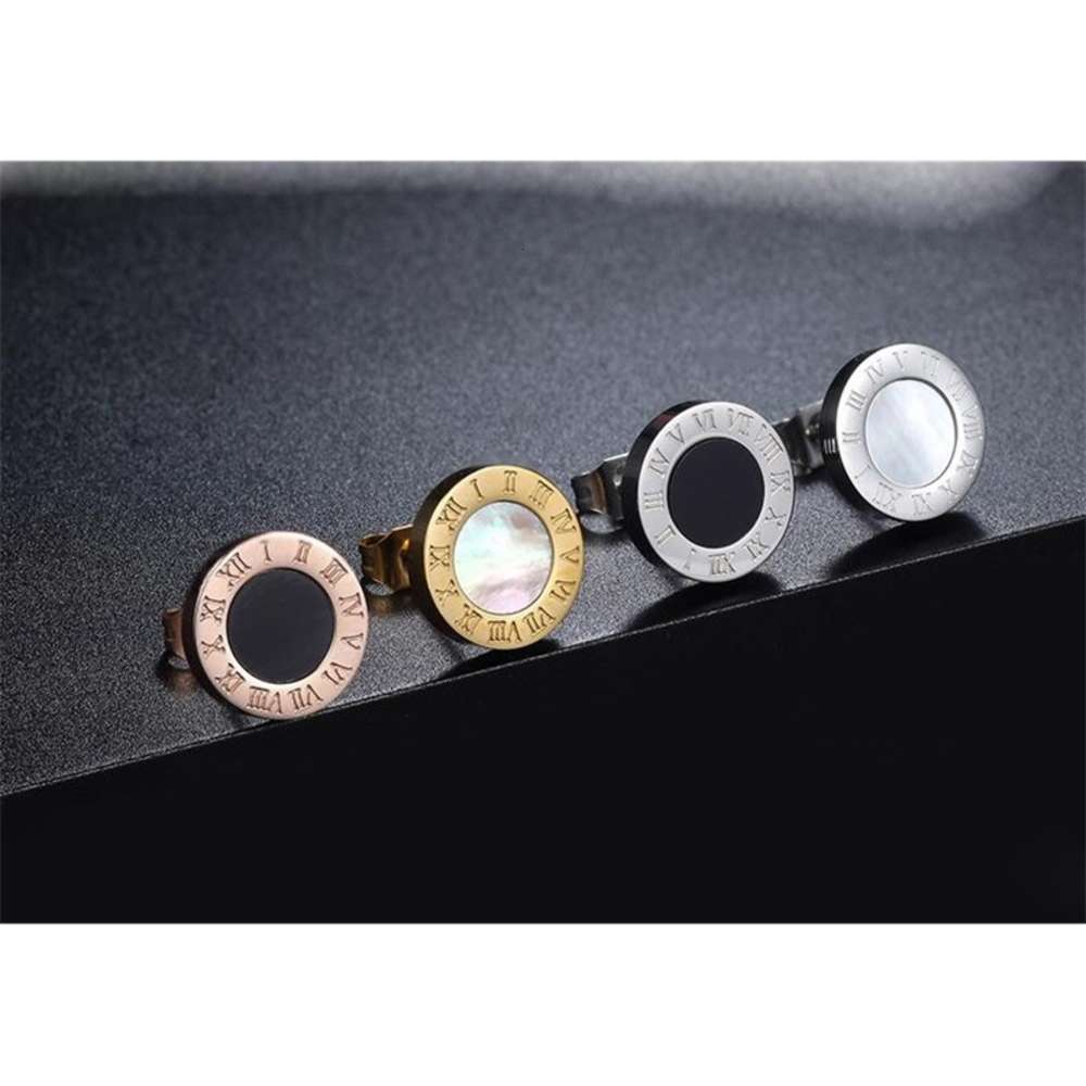 Luxury designer jewelry women earrings 18k stainless steel men gold stud earrings with Onyx and Shell Rock Punk Round Wedding Gift, Golden;silver
Luxury designer jewelry women earrings 18k stainless steel men gold stud earrings with Onyx and Shell Rock Punk Round Wedding Gift, Golden;silver