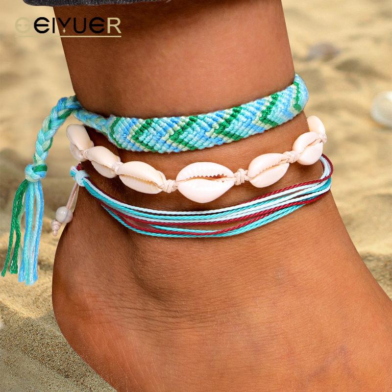 Anklets Bohemian Waterproof Wax Rope Set For Women Girls Colorful Woven Beach Shell Charm Leg Bracelet Foot Jewelry 2022, Red;blue
Anklets Bohemian Waterproof Wax Rope Set For Women Girls Colorful Woven Beach Shell Charm Leg Bracelet Foot Jewelry 2022, Red;blue
