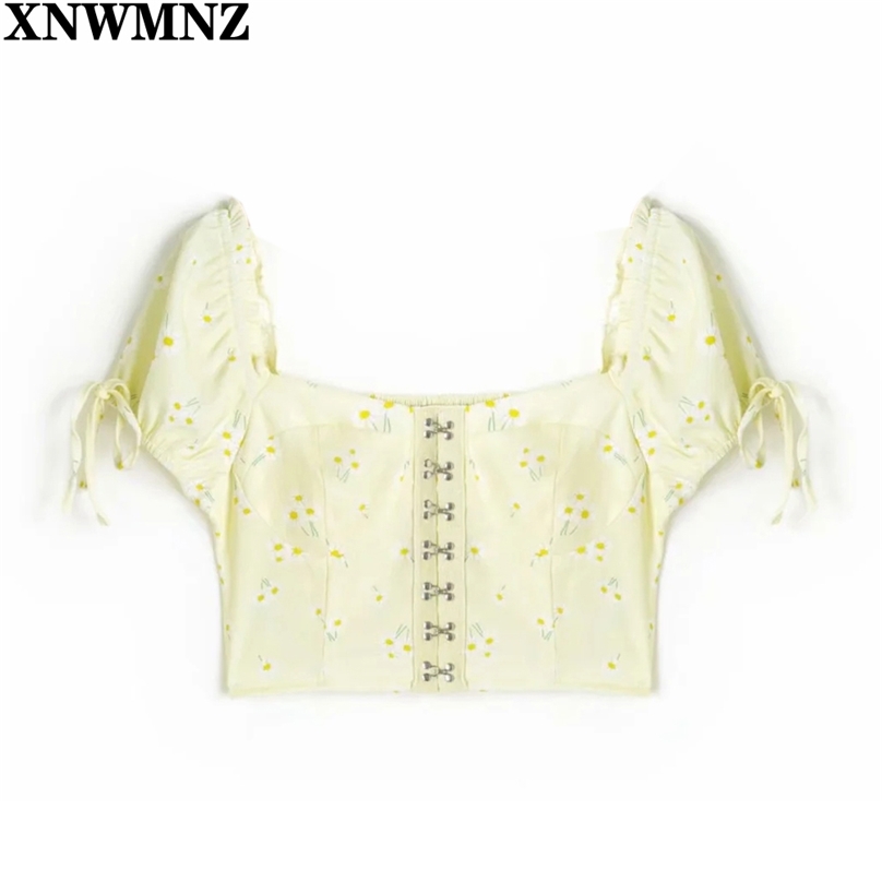 Summer ins women's square neck cardigan tube top short umbilical print short-sleeved T-shirt Female Sexy shirts 210520, Yellow
Summer ins women's square neck cardigan tube top short umbilical print short-sleeved T-shirt Female Sexy shirts 210520, Yellow