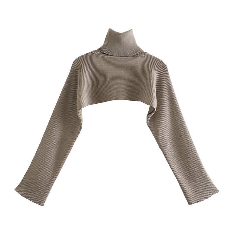 Autumn Style Female European And American Style Fashion Street Personality Loose High Neck Women Knitted Pullover 210520
