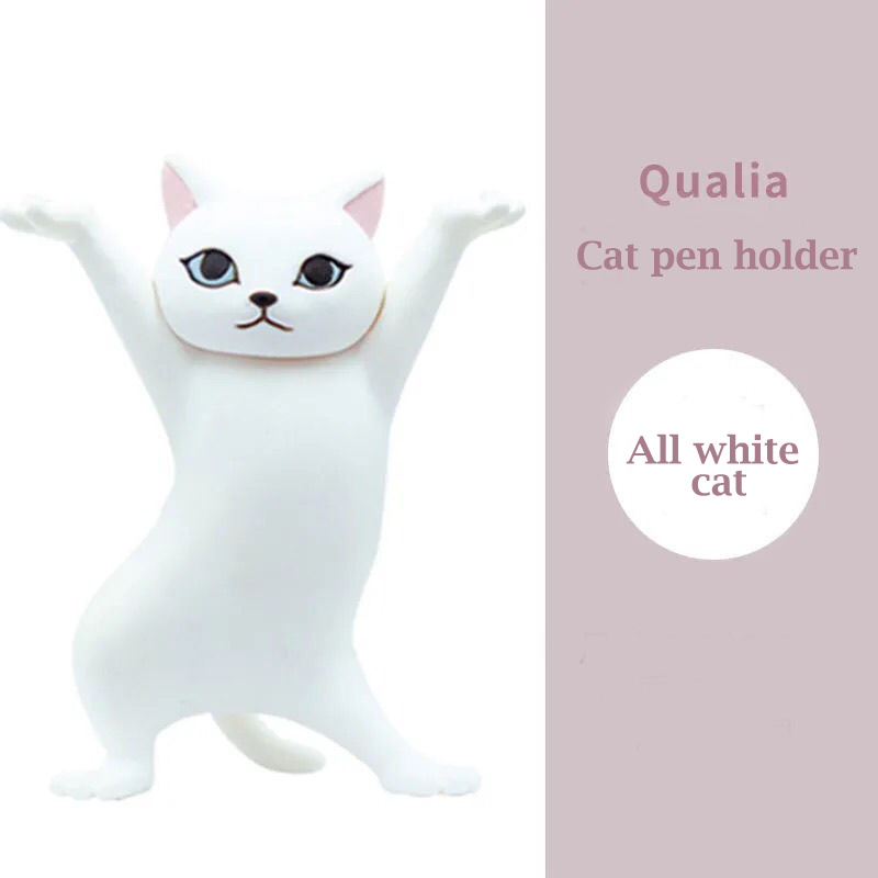 Figurines for Office Desk Accessories Japanese Dancing Cat Pen Holder Student Lovely Desktop Ornament