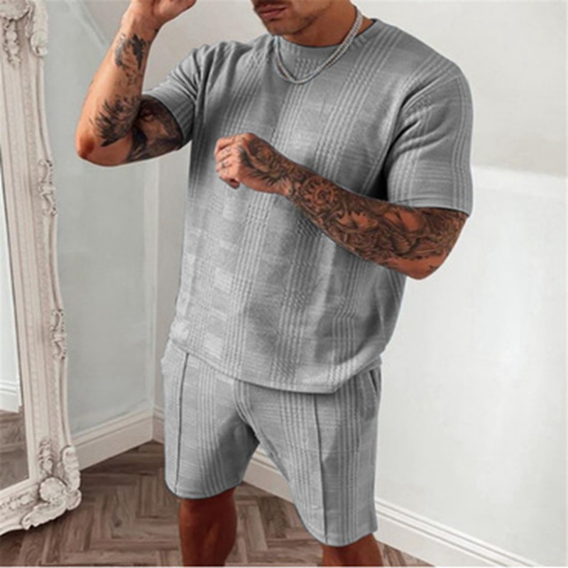 Men's Tracksuits Explosive European and American short-sleeved shorts two-piece sports fashion casual suit