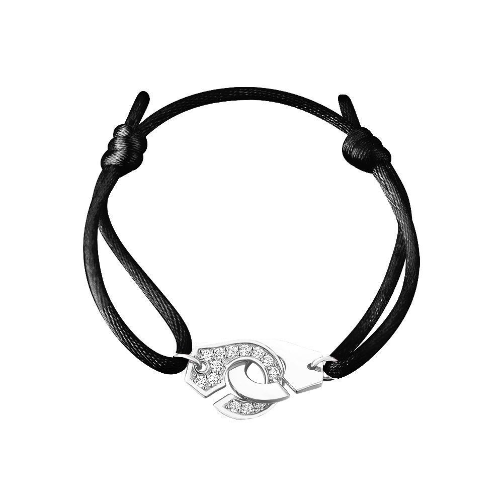 Original Color Handcuff Wedding Bracelet 925 Sterling Silver With Zircon France Style For Women Men Menottes Adjustable Rope Jewelry