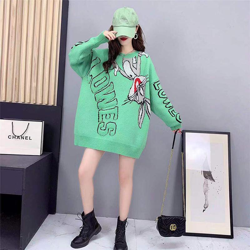 Women's Sweaters Cartoon Knitted Sweater Women Long Sleeve Loose Outer Wear Fairy Tale Style Autumn Winter Jacquard Mid-Length Jumper, Green
Women's Sweaters Cartoon Knitted Sweater Women Long Sleeve Loose Outer Wear Fairy Tale Style Autumn Winter Jacquard Mid-Length Jumper, Green