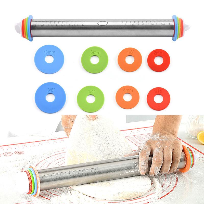 Rolling Pins & Pastry Boards Adjustable Stainless Steel+PP Pin Adjust Thickness Scale Stick Kneading Tools For Dough Rouleau Pâtisserie Acie
Rolling Pins & Pastry Boards Adjustable Stainless Steel+PP Pin Adjust Thickness Scale Stick Kneading Tools For Dough Rouleau Pâtisserie Acie