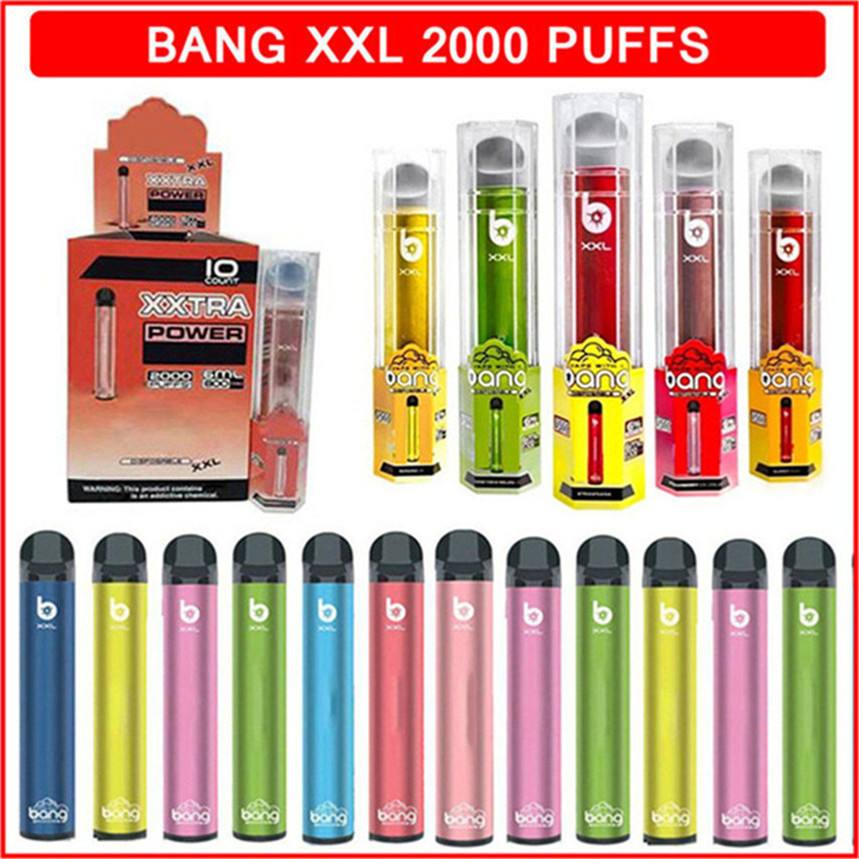 Bang XXL Disposable Vape Pods Device Electronic Cigarettes 800mAh Power Battery Pre-filled 6ml Liquid 2000 Puffs e cigarette cig cigs
Bang XXL Disposable Vape Pods Device Electronic Cigarettes 800mAh Power Battery Pre-filled 6ml Liquid 2000 Puffs e cigarette cig cigs