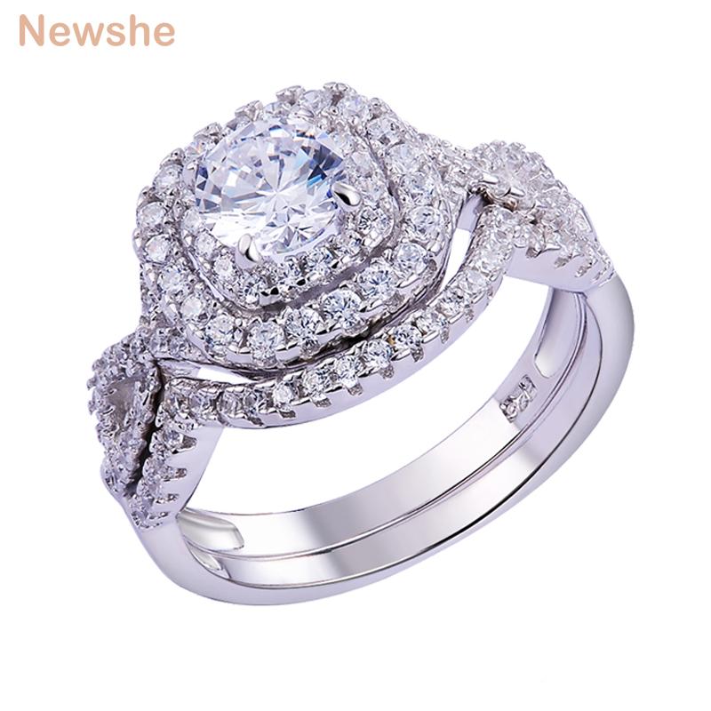 Cluster Rings She 1.9Ct CZ 2Pcs Genuine Solid 925 Sterling Silver Wedding Ring Sets Engagement Band Fashion Jewelry For Women JR4844, Golden;silver
Cluster Rings She 1.9Ct CZ 2Pcs Genuine Solid 925 Sterling Silver Wedding Ring Sets Engagement Band Fashion Jewelry For Women JR4844, Golden;silver