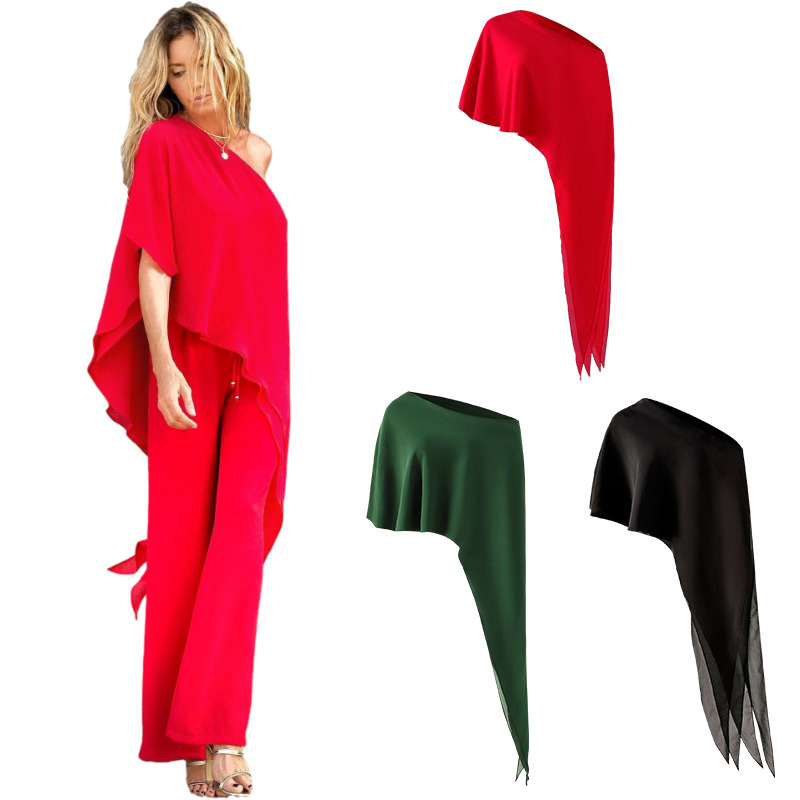 Sexy One Shoulder Bikini Cover-ups Elegant Plus Size Tops Summer Clothing For Women Beach Wear Swim Suit A868 210420