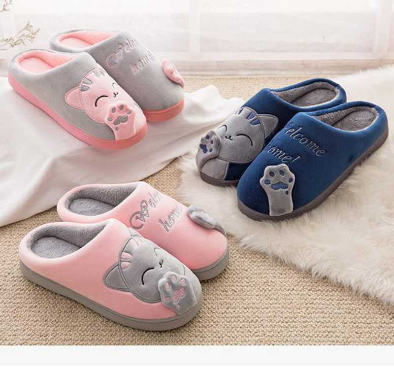 Unisex Winter/Spring Indoor Warm Home Slippers Couples Bedroom Cartoon Cat Non-slip Soft Bottom Women And Men, Black
Unisex Winter/Spring Indoor Warm Home Slippers Couples Bedroom Cartoon Cat Non-slip Soft Bottom Women And Men, Black