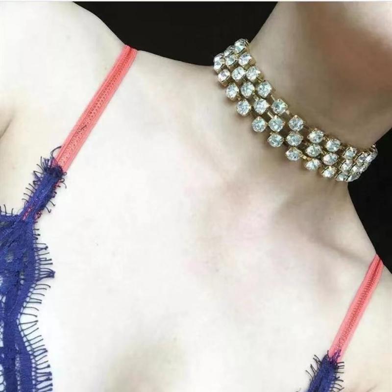 Chains Luxury Exaggeration Multilayer Crystal Women's Short Necklace Collar Bride Wedding Exquisite Rhinestone Sexy Jewelry Wh 
Chains Luxury Exaggeration Multilayer Crystal Women's Short Necklace Collar Bride Wedding Exquisite Rhinestone Sexy Jewelry Wh