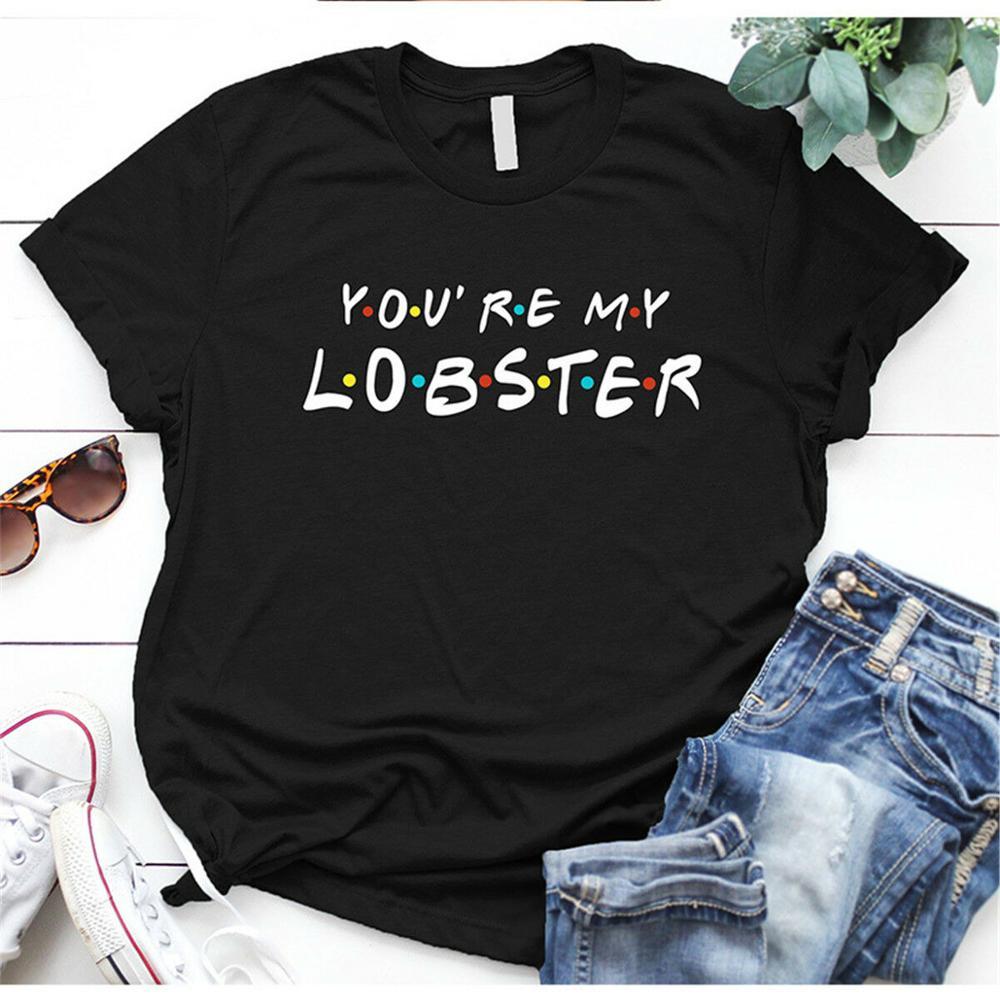 Envmenst 100% cotton T-shirt Friends TV Show Quotes How You Doin Women Short-Sleeve Fashion Funny Tops T-shirts For Men Women 210406