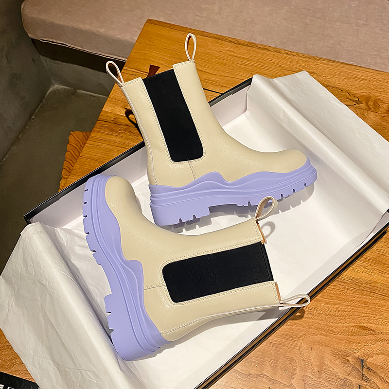 Nausk British Chelsea Boots for Women Black Leather Round Toe Flat Knight Boots Thick Bottom Platform Winter Shoes Woman, 8581avocado-white
Nausk British Chelsea Boots for Women Black Leather Round Toe Flat Knight Boots Thick Bottom Platform Winter Shoes Woman, 8581avocado-white