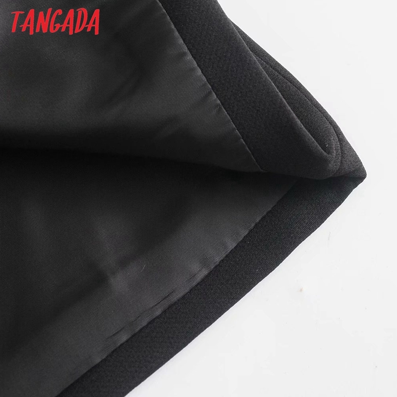 Women Black Short Vest Jacket Office Ladies Wear Casual Suit Waistcoat Pockets Outwear Tops QD08 210416