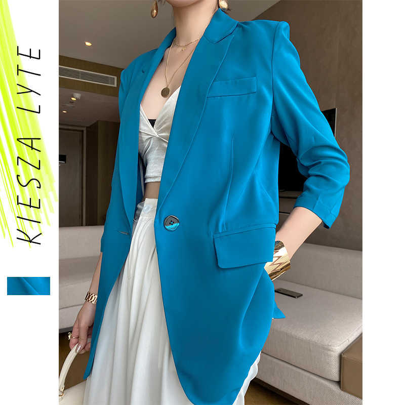 Summer Thin Blazer For Women Fashion Casual Blue Three Quarter Sleeves Chiffon Suit Jacket Female Sunscreen Clothing 210608
Summer Thin Blazer For Women Fashion Casual Blue Three Quarter Sleeves Chiffon Suit Jacket Female Sunscreen Clothing 210608