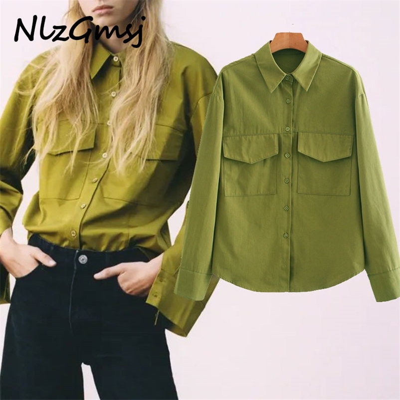 Blouse Woman Spring Fashion Green Shirt Vintage Long Sleeve Button-up Female Shirts Office Lady Clothes 210628, As picture
Blouse Woman Spring Fashion Green Shirt Vintage Long Sleeve Button-up Female Shirts Office Lady Clothes 210628, As picture