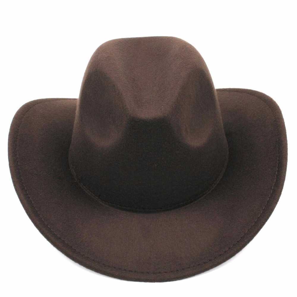 Luckylianji Retro Kids Trilby Wool Felt Fedora Country Boy Cowboy Cowgirl Hat Western Bull Jazz Sun Chapeau Caps for Children Q0805