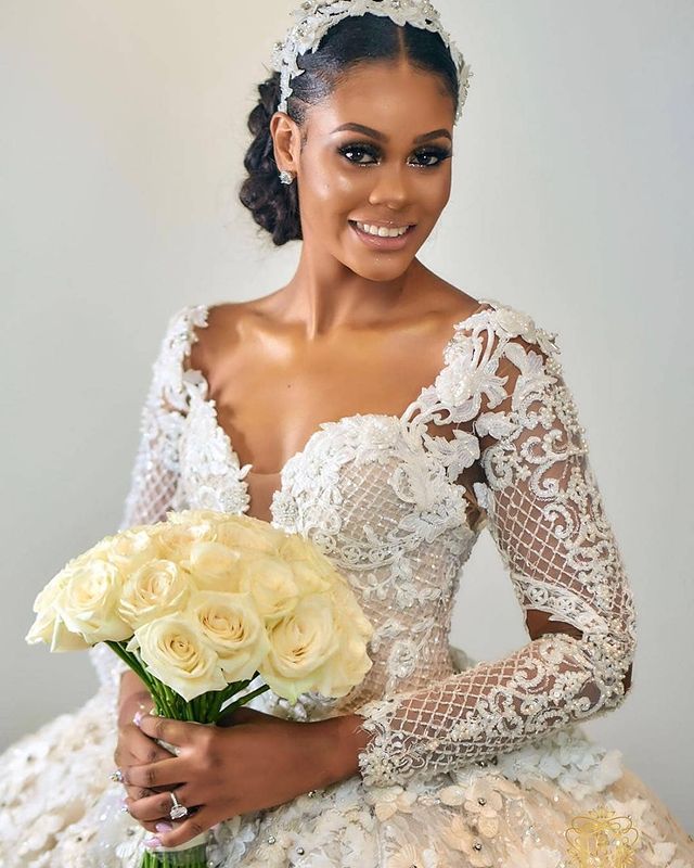 Vestido De Noiva 2021 Vintage Ball Gown Wedding Dresses Illusion Lace Appliques Long Dubai Arabic Bridal Gowns For Women