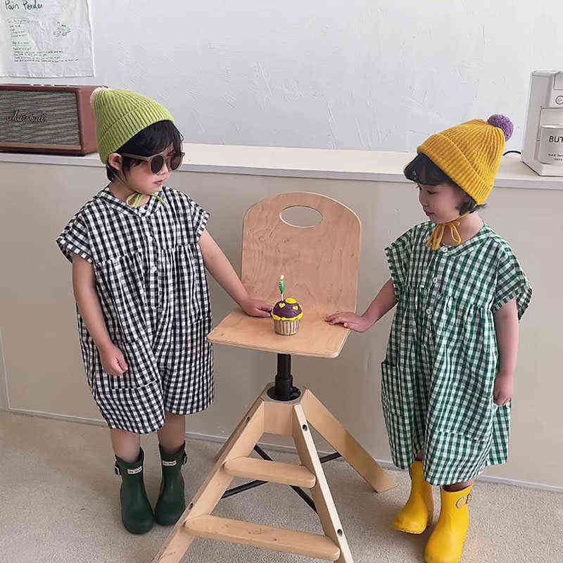MILANCEL 2022 Summer Children's Onesie Boys And Girls Loose Plaid Overalls One-piece Clothes Y220310