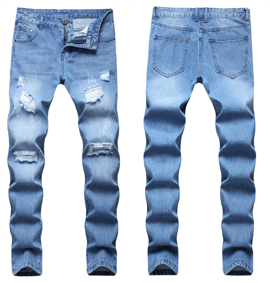 

Men's Jeans Man Slim Tailored Cotton Denim Trousers 2021 Stretchy Ripped Skinny Biker Embroidery Print Destroyed Hole Taped Fit Scratched Plus Size Jean Clothing, 1992(2991)