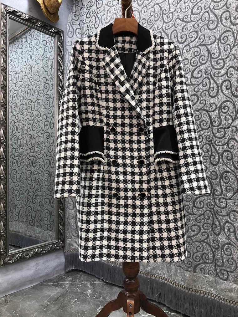Costume2021 Early Autumn European and American New Womens Clothes Elegant V-neck Pearl Color Matching Double Breasted Slimming Long Sleeve D, Plaid
Costume2021 Early Autumn European and American New Womens Clothes Elegant V-neck Pearl Color Matching Double Breasted Slimming Long Sleeve D, Plaid