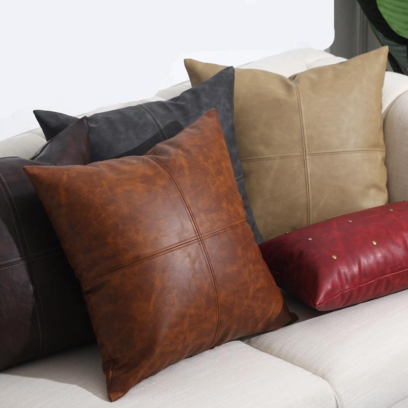 Cushion/Decorative Pillow Retro Cowhid Faux Leather Pillowcase Pu Throw Cover Cross Slot Lumbar Cushion
Cushion/Decorative Pillow Retro Cowhid Faux Leather Pillowcase Pu Throw Cover Cross Slot Lumbar Cushion
