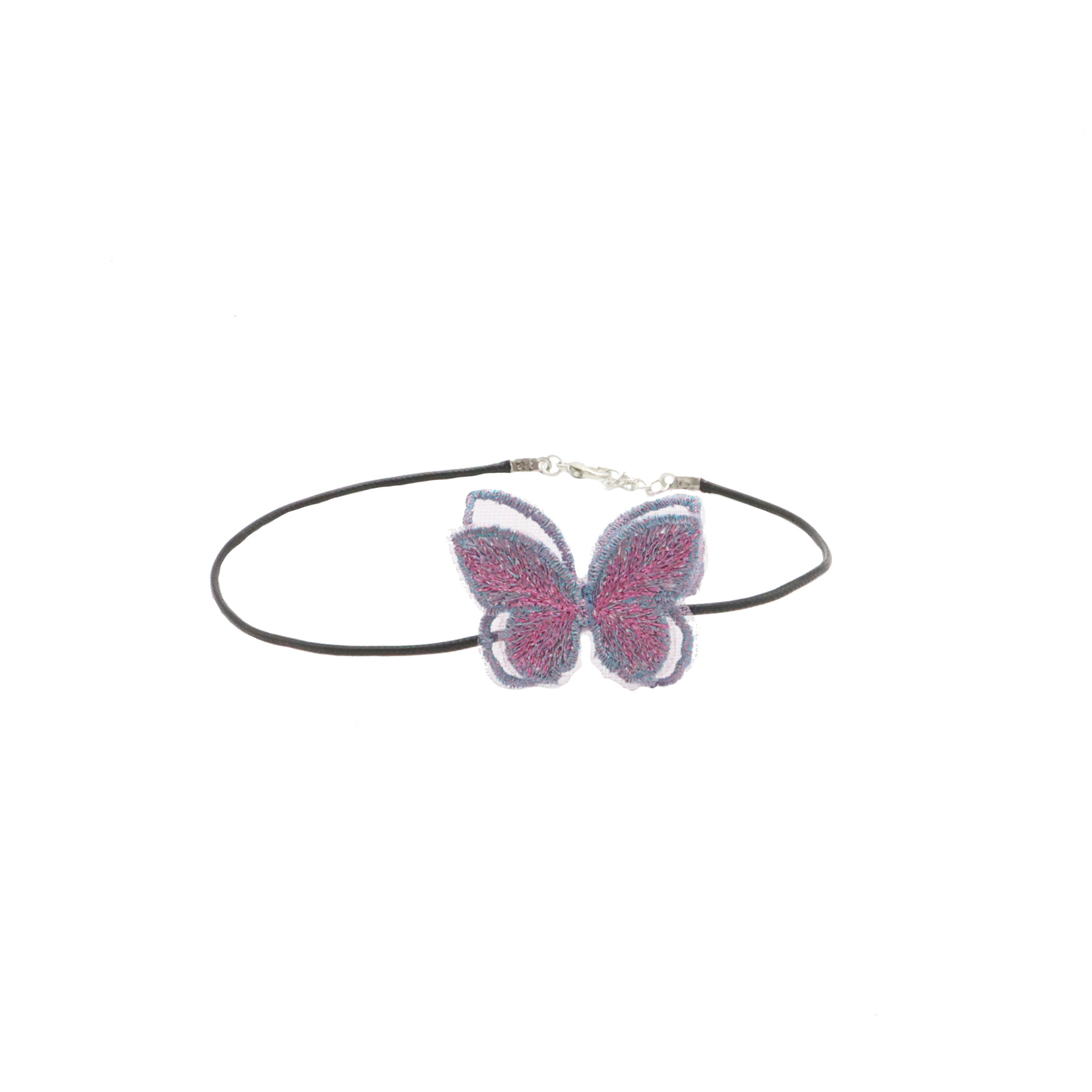 New Jewelry Spring and Summer Accessory Super Fault Color Embroidery Butterfly Choker Necklace Short Clavicle Chain Necklace