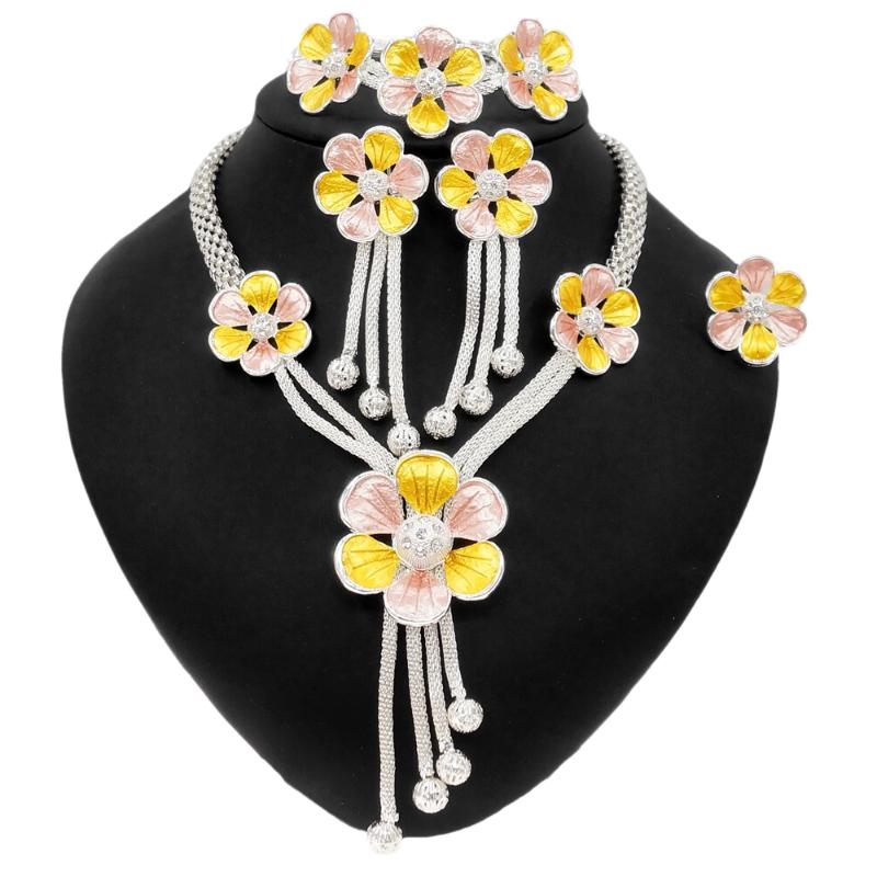 earrings & necklace yulaili 2021 carefully designed exquisite flower pendant jewelry set long bracelets ring necklaces fashion sets, Silver
earrings & necklace yulaili 2021 carefully designed exquisite flower pendant jewelry set long bracelets ring necklaces fashion sets, Silver