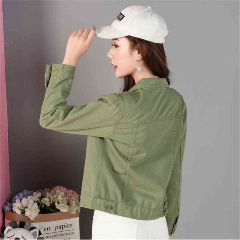 Women Jacket Winter Pink Jean s Korean Cute Vintage Short Female Autumn Boyfriend Crop Retro Denim 210428