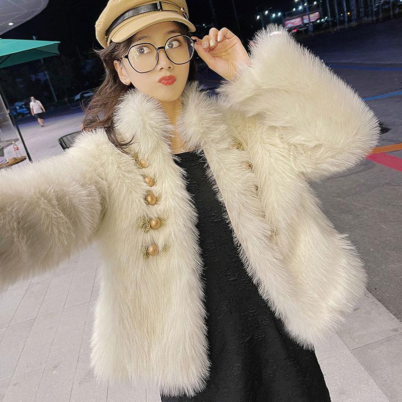 Women's Fur & Faux 2021 Elegant Mink Coat Female Autumn Winter Loose Jacket Metal Buttons Single-breasted Stand Collar Crop Tops, Black
Women's Fur & Faux 2021 Elegant Mink Coat Female Autumn Winter Loose Jacket Metal Buttons Single-breasted Stand Collar Crop Tops, Black