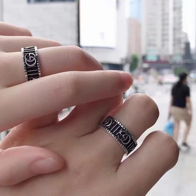 Vintage Gear Stripe Couple Style Band Ring Thai Silver Double G Fashion Trend Hip-Hop Hollow Jewelry
Vintage Gear Stripe Couple Style Band Ring Thai Silver Double G Fashion Trend Hip-Hop Hollow Jewelry