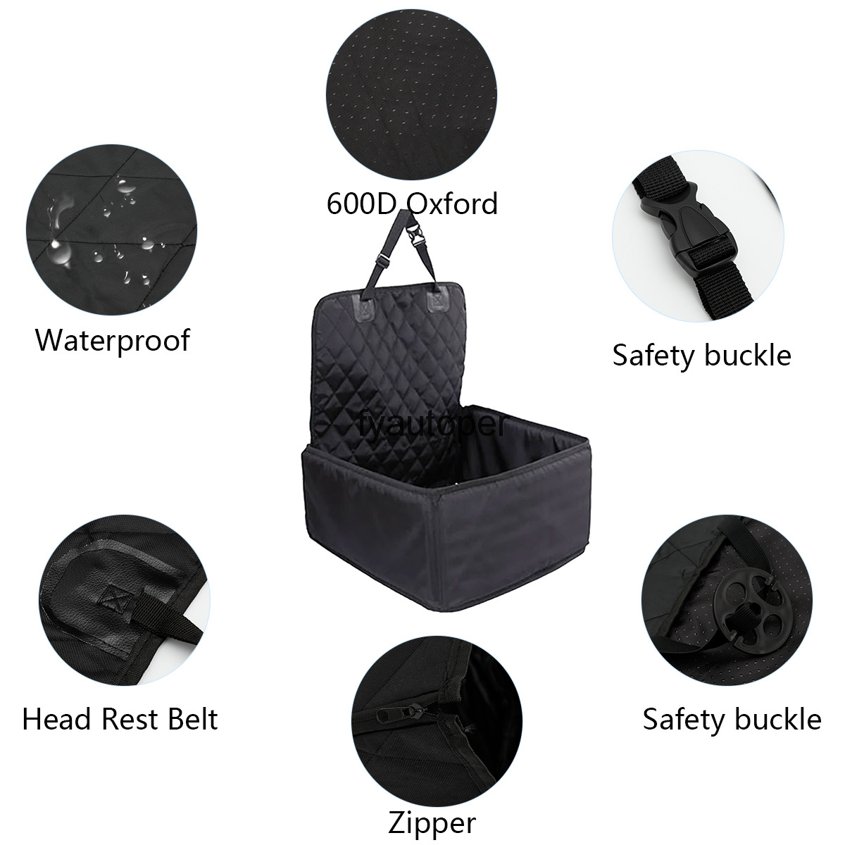 Dog Car Seat Cover 2 in 1 Front Waterproof Puppy Basket Anti-Silp Pet rier Cat Booster Outdoor Travel