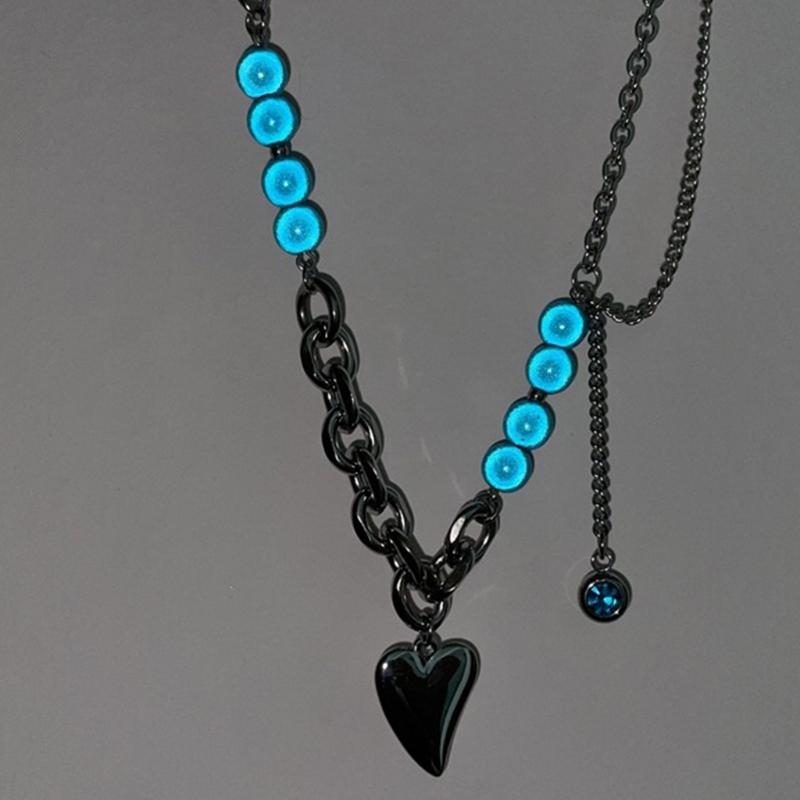 Chains Heart Pendant Necklace Witth Blue Reflective Pearl Double Chain Rhinestone For Girls Women Wedding Jewelry Gifts, Silver
Chains Heart Pendant Necklace Witth Blue Reflective Pearl Double Chain Rhinestone For Girls Women Wedding Jewelry Gifts, Silver
