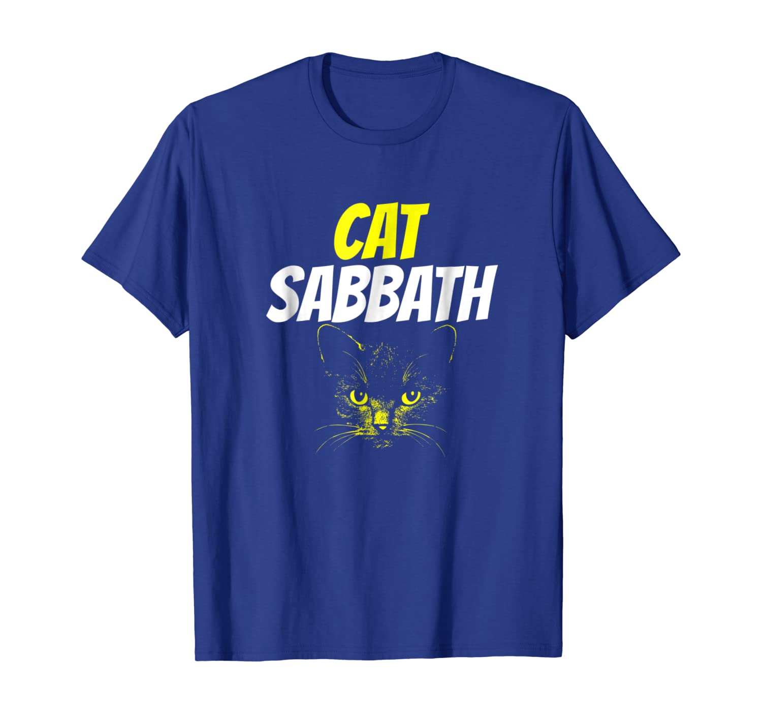 Funny T-Shirt - Cat Sabbath Tee, White;black