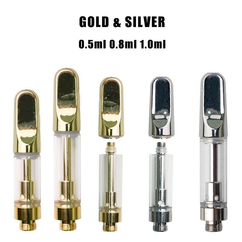 Gold Sliver Atomizer TH205 Ceramic Coil Vape Carts Empty Vapes Pen 510 Thread Cartridge .5ML .8ML 1.0ML E-Cigarettes Vaping Cartridges For Thick Oil Vaporizer Pens
Gold Sliver Atomizer TH205 Ceramic Coil Vape Carts Empty Vapes Pen 510 Thread Cartridge .5ML .8ML 1.0ML E-Cigarettes Vaping Cartridges For Thick Oil Vaporizer Pens