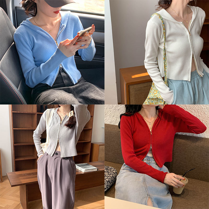 5 colors autumn winter silm knitted sweaters cardigans womens long sleeve tops womens outwear coats(X1504) 210423