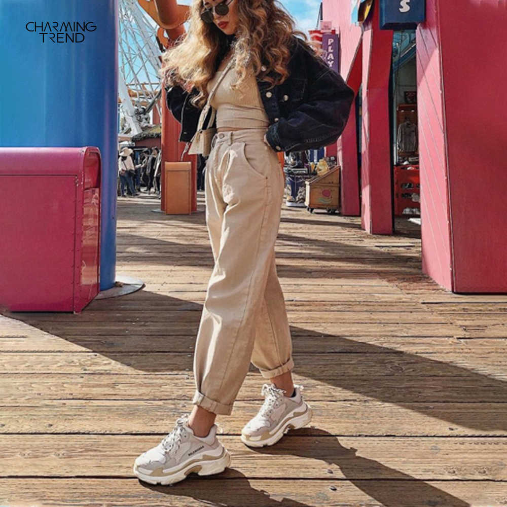 Women's Fashion Jeans High Waist For Girls All-matched Casual Cotton Denim Pants Woman 210702