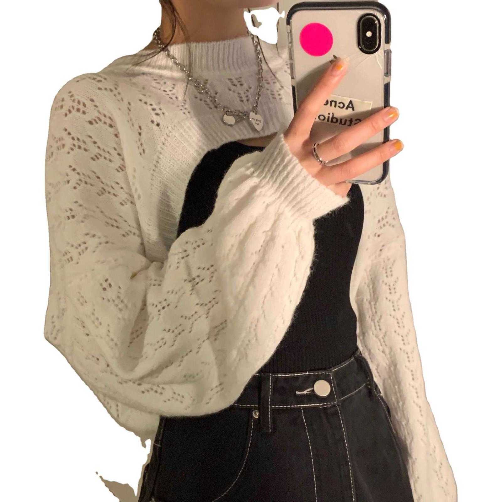 Sweater Female Soft O-Neck Pullover Kawaii Sweaters Chic Daily Tops Sweet Knitted Loose Outwear Fashion Korea Style 211011Z