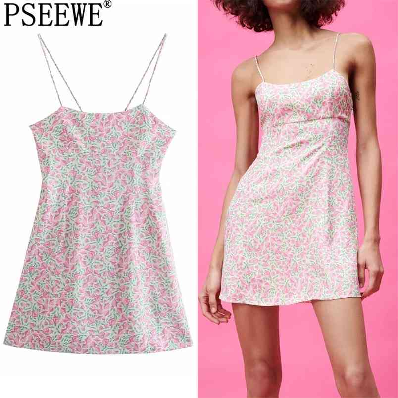 Summer Dress Woman Pink Floral Strappy Mini Women Fashion Sleeveless Backless Slip Sexy Short es 210519
Summer Dress Woman Pink Floral Strappy Mini Women Fashion Sleeveless Backless Slip Sexy Short es 210519