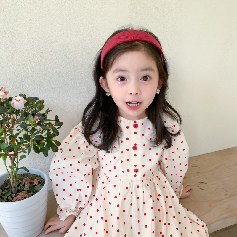Girl's Dresses Korean Style Spring Girls Red Dot Long Sleeves Princess es Children Clothes E646 TEYT
Girl's Dresses Korean Style Spring Girls Red Dot Long Sleeves Princess es Children Clothes E646 TEYT