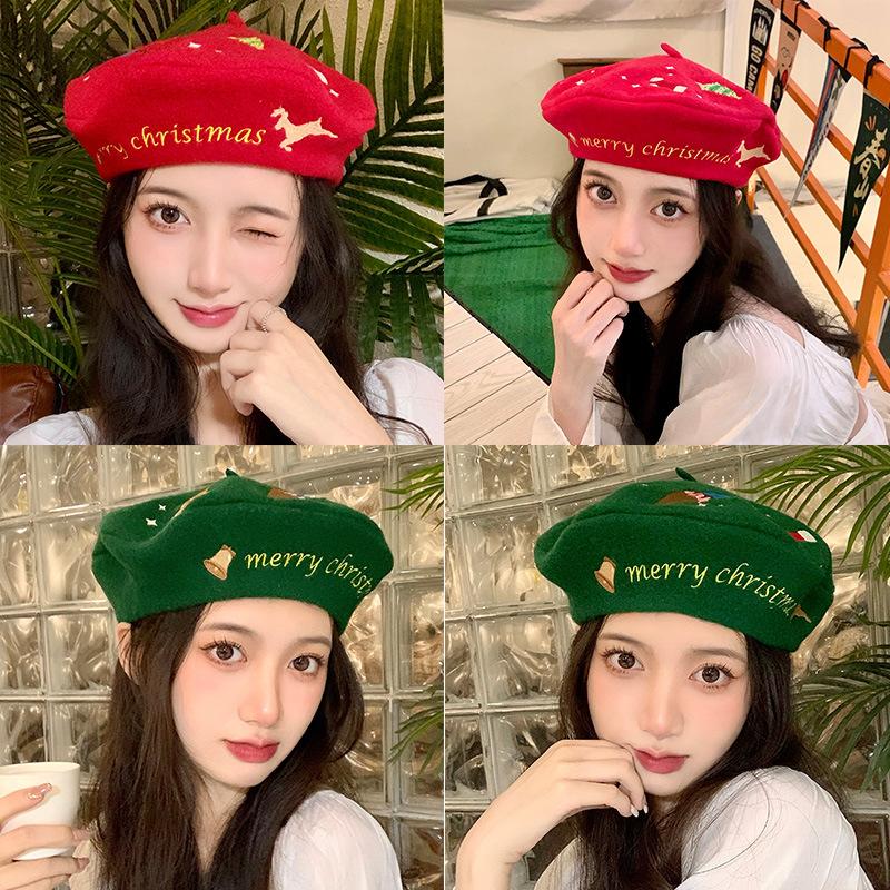 Berets Women's Christmas Year Gifts Sweet Red Hand-embroidered Woolen Painter Beret For Student Party Decoration Hats, As pic
Berets Women's Christmas Year Gifts Sweet Red Hand-embroidered Woolen Painter Beret For Student Party Decoration Hats, As pic