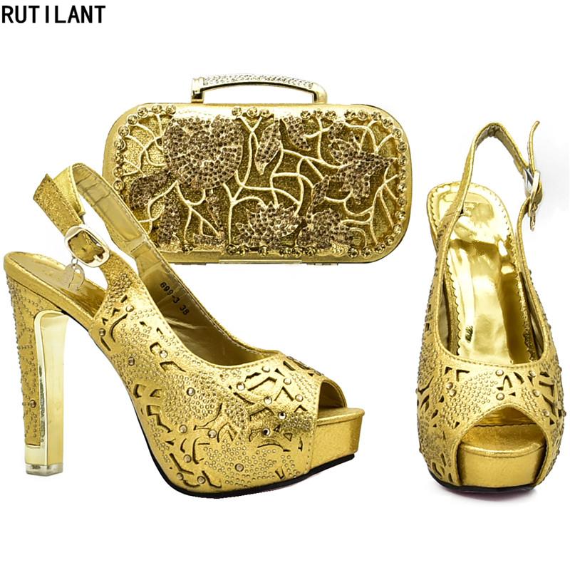Dress Shoes And Bag For Nigeria Party Italian Bags To Match With Set Decorated Rhinestone Summer Pumps, Gold
Dress Shoes And Bag For Nigeria Party Italian Bags To Match With Set Decorated Rhinestone Summer Pumps, Gold