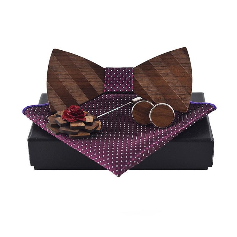Set Cravate Bow Kerchief Cuff-Link Corsage Classic Homme Vêtements Accessoires Cravates