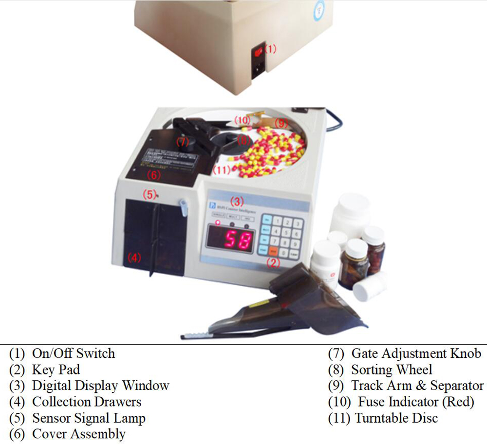 Automatic Tablet Capsule Counter Pill Counting Machine 110v / 220v