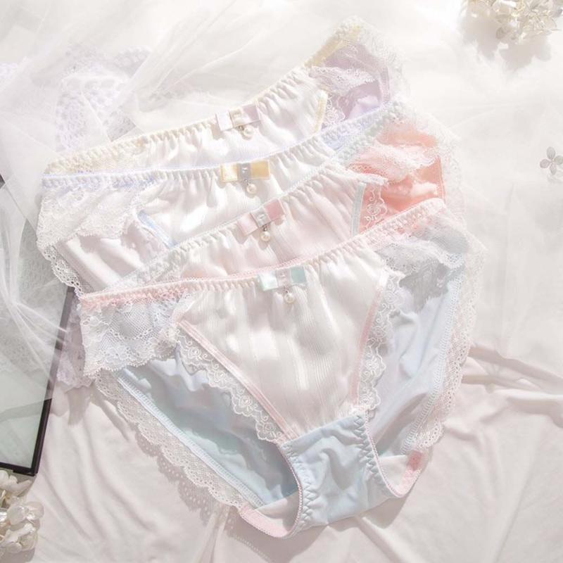 Women's Panties Sweet Pearl Lace Mercerized Milk Shreds Fairy Girls Bowknot Underwear Low Waist Ladies Triangle Women Briefs, Blue
Women's Panties Sweet Pearl Lace Mercerized Milk Shreds Fairy Girls Bowknot Underwear Low Waist Ladies Triangle Women Briefs, Blue