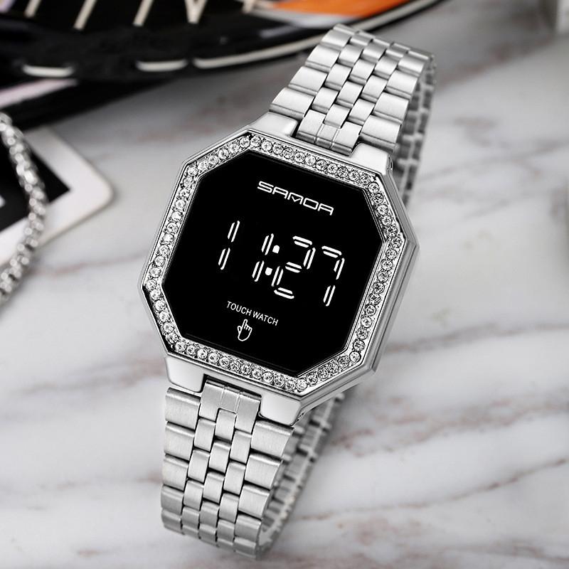 Wristwatches 2021 Women Fashion Touch Screen Digital Watch Stainless Steel Watches Waterproof Female Clock Relogio Feminino, Gold
Wristwatches 2021 Women Fashion Touch Screen Digital Watch Stainless Steel Watches Waterproof Female Clock Relogio Feminino, Gold