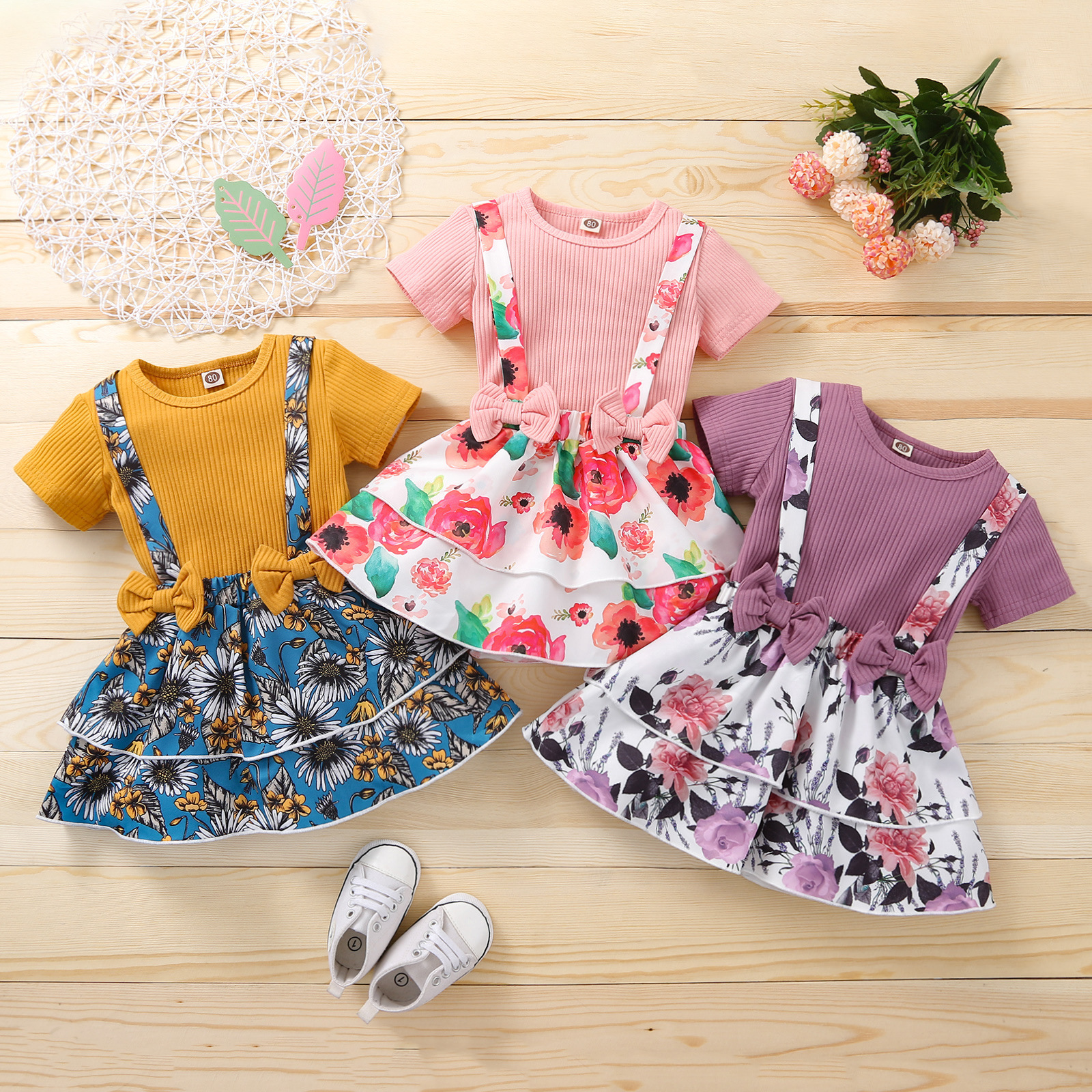 INS Baby Clothing Set Flower Print Skirt With Bows Short Sleeve Shirt 2 pcs For Girl Clothe Dress Summer, Pink
INS Baby Clothing Set Flower Print Skirt With Bows Short Sleeve Shirt 2 pcs For Girl Clothe Dress Summer, Pink