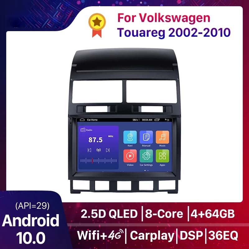 

Car dvd Radio Multimedia Player For VW Volkswagen Touareg 2002-2010 GPS Navigation no 2din Carplay 4G+64G Android 10.0 QLED