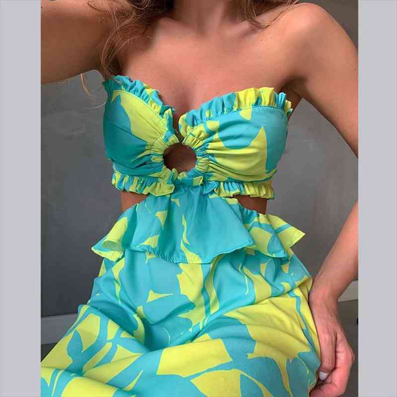 liyong ruffles maxi long womens dress summer print strapless backless bandage beach dresses female hollow out loose vestidos, Black;gray
liyong ruffles maxi long womens dress summer print strapless backless bandage beach dresses female hollow out loose vestidos, Black;gray